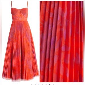 Hutch Amara Floral Bustier Pleated Midi Dress purple Orange EUC SIZE 4